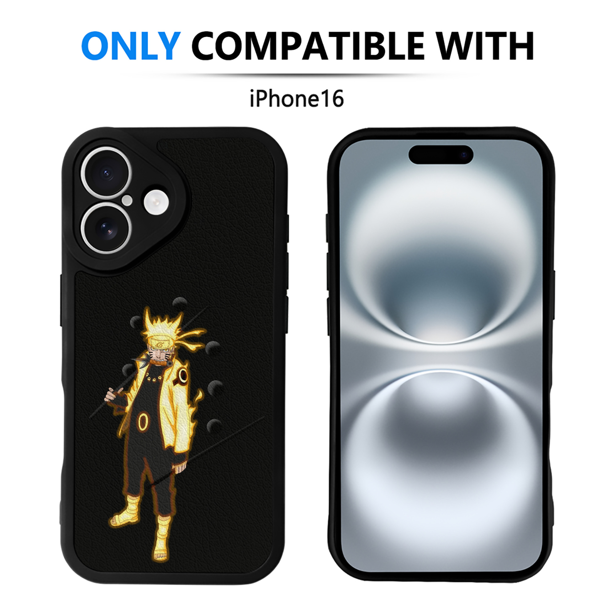 （画像用） NARUTO -ナルト- うずまき ナルト Uzumaki Naruto 【iPhone 16シリーズ対応】シリコンスマホケース（レザー調） 材質：シリコン